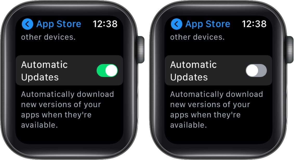 disable automatic updates on apple watch