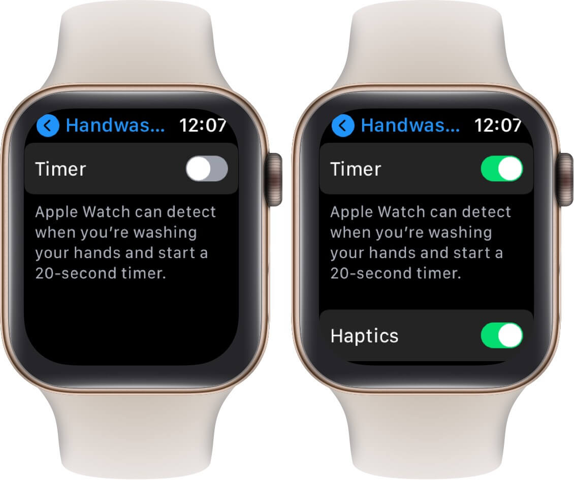 enable handwashing feature in watchos 7 on apple watch