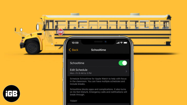 How to use schooltime on apple watch