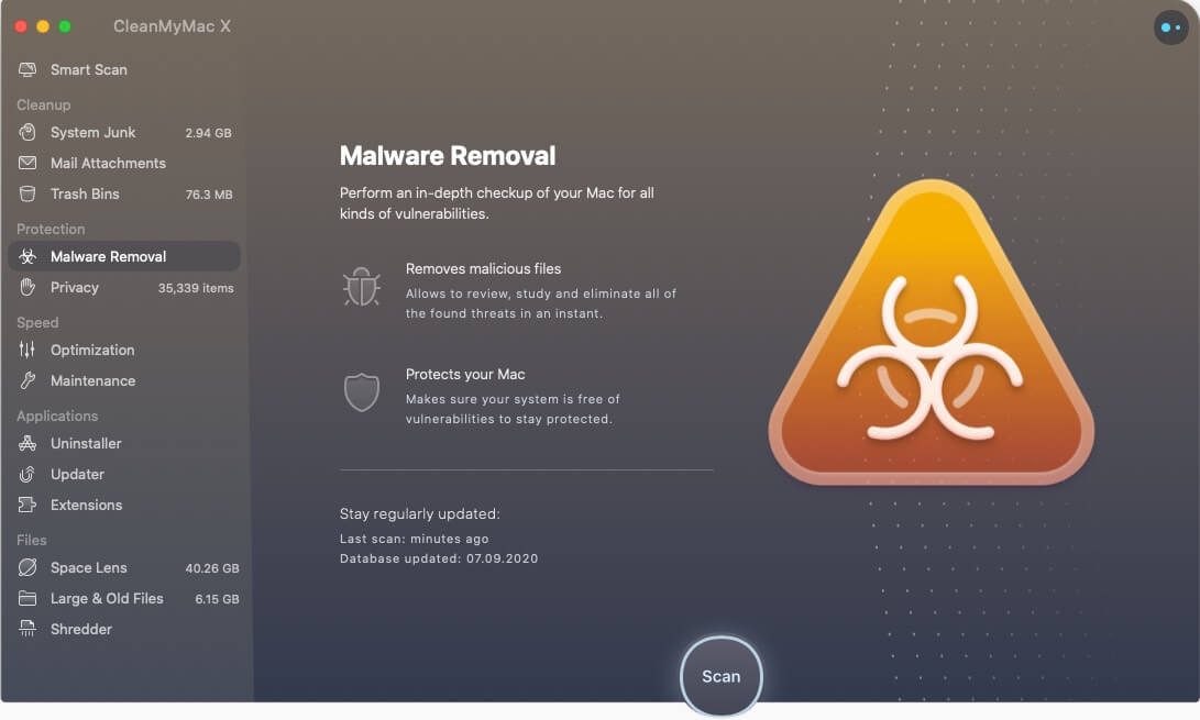 CleanMyMac X All In One Software to Clean Protect Speed up your Mac Protects your Mac against malware with CleanMyMac X