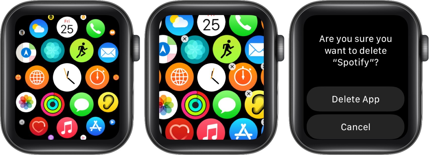 remove unused apps from apple watch to free up space