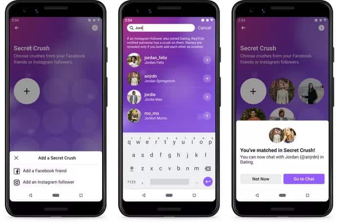set up secret crush in facebook dating app on iphone