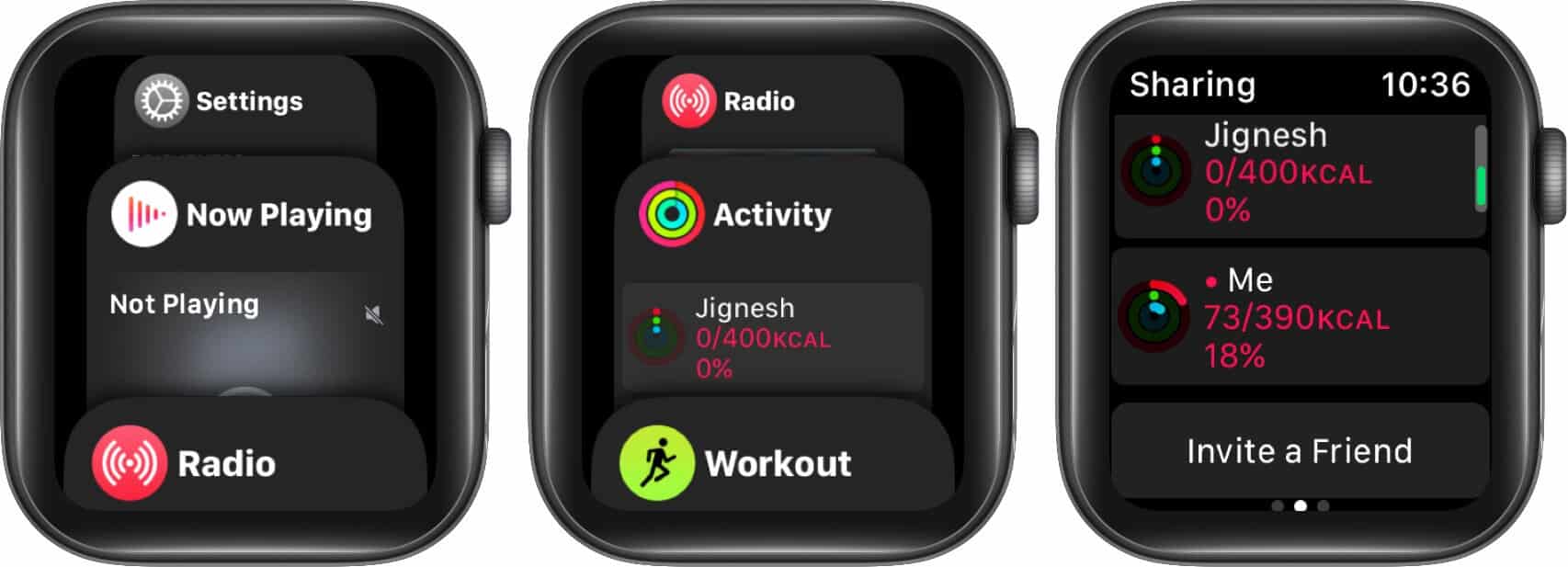 переключаться между приложениями в переключателе приложений на Apple Watch