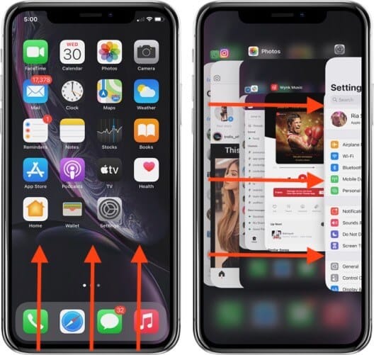 switch between apps on iphone with face id