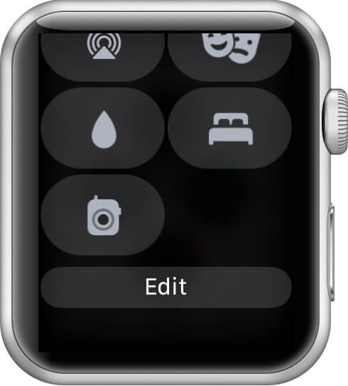 tap on edit in control center on Apple Watch