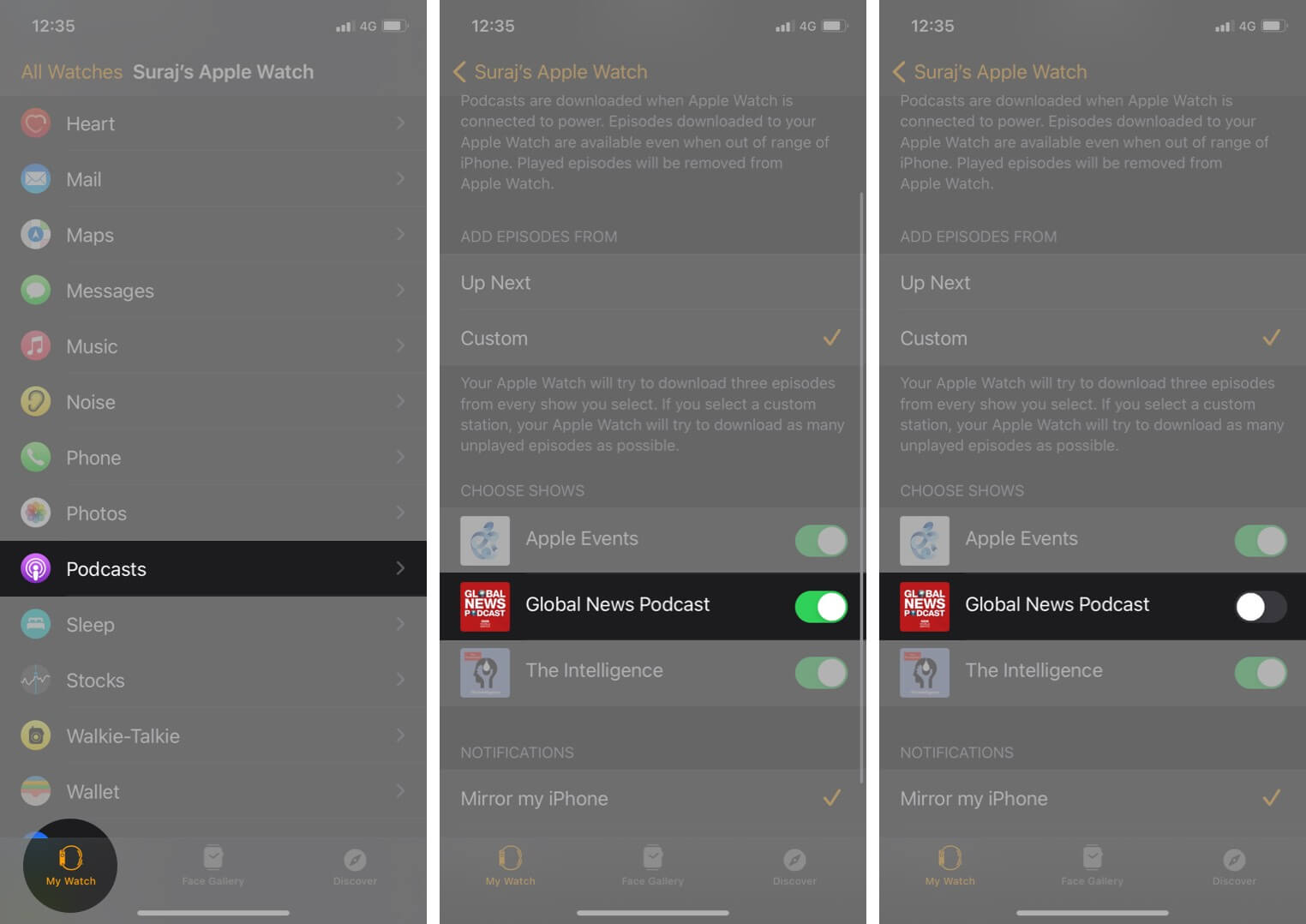 Turn off podcast in watch app on iphone turn off podcast in watch app on iphone