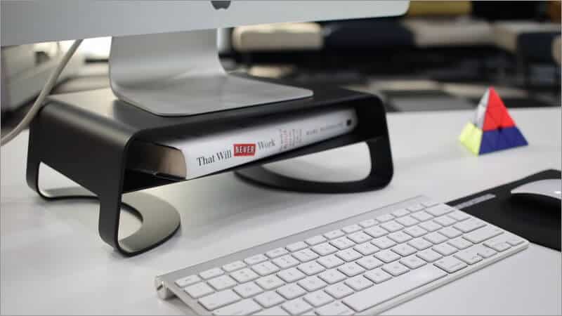 Built in Shelf in Twelve South's iMac Stand
