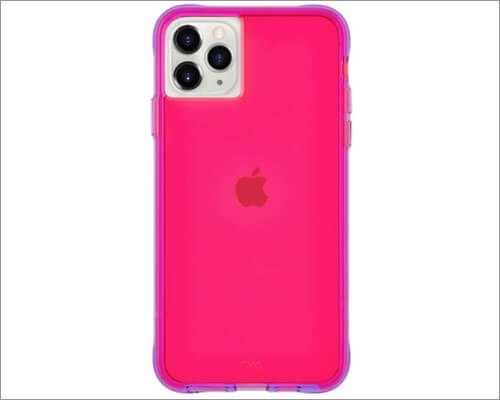 case-mate tough neon designer case for iphone 11, 11 pro and 11 pro max