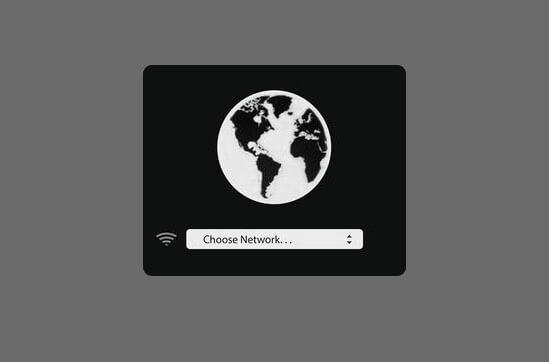 Click on Choose Network to Connect Mac with Wi Fi in Internet Recovery Mode