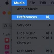 Click on Music then Preferences on Mac