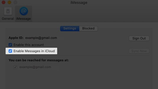 Enable Messages in iCloud on Mac