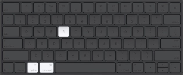 Press Command Option and R on Mac Keyboard