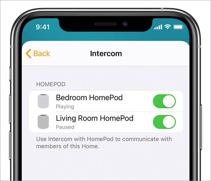 Turn ON Intercom for HomePod on iPhone
