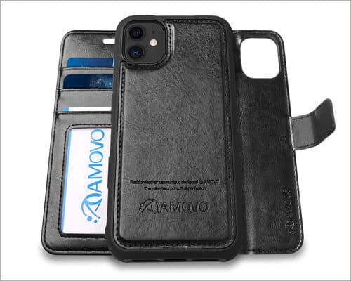 AMOVO iPhone 11 Wallet Case with Magnetic Closure