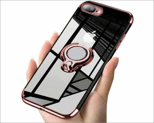 ATUSIDUN Anti Scratch Ring Holder Case for iPhone 7 Plus