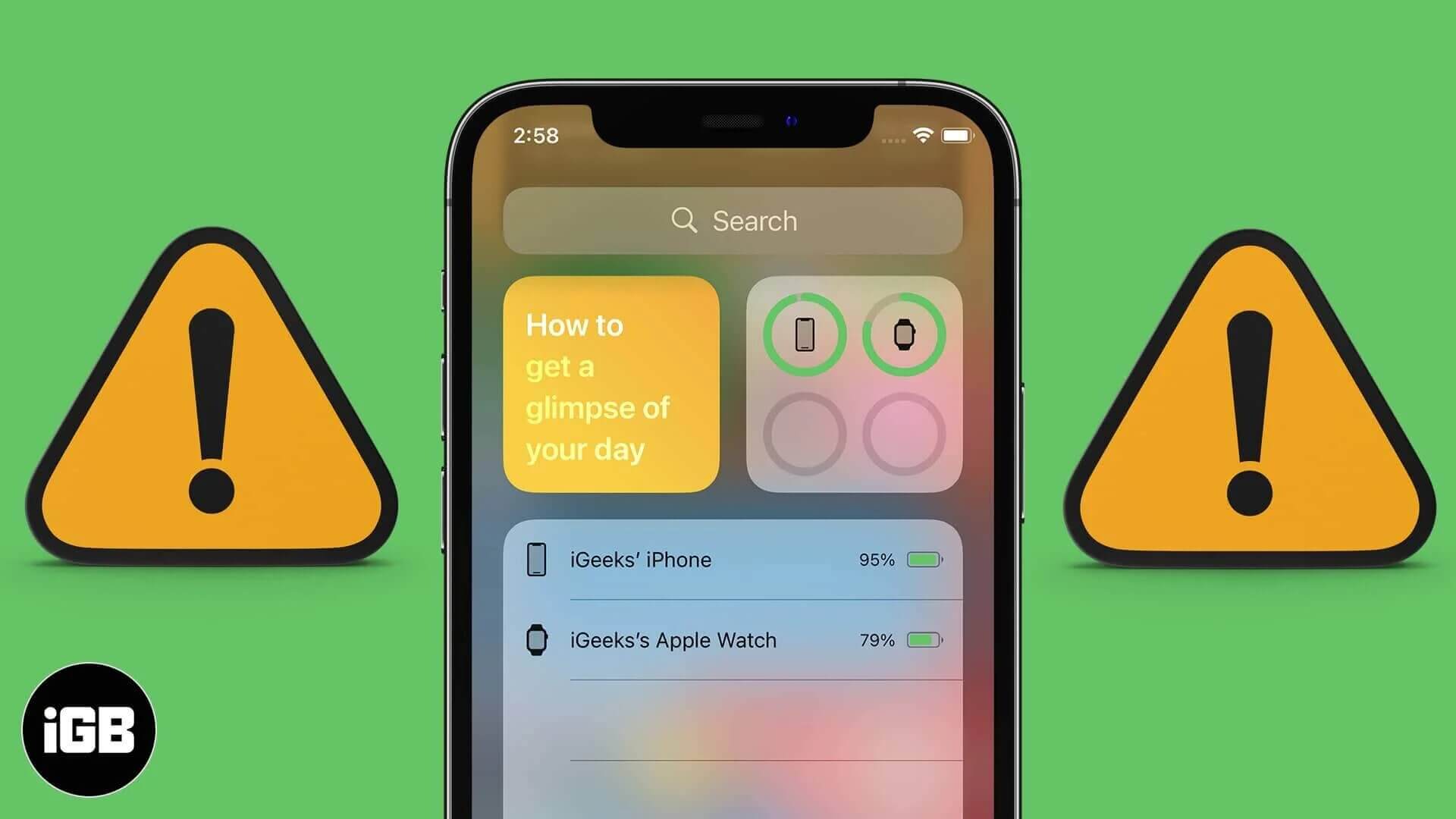 Battery widget missing on iphone or ipad