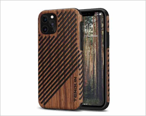 TENDLIN TPU Hybrid Wood Case for iPhone 11 Pro Max