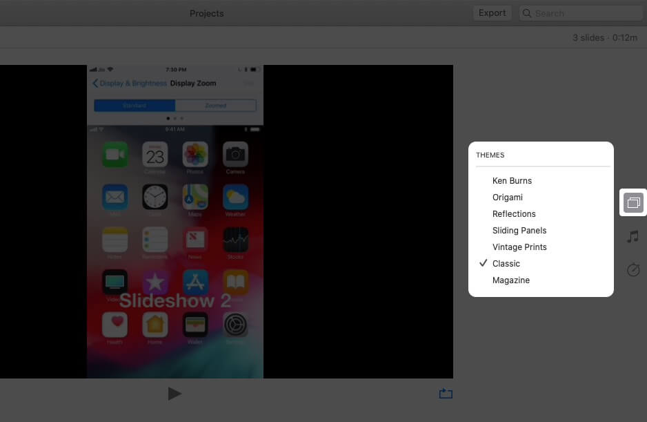 Change Theme of Slideshow in Photos App on Mac