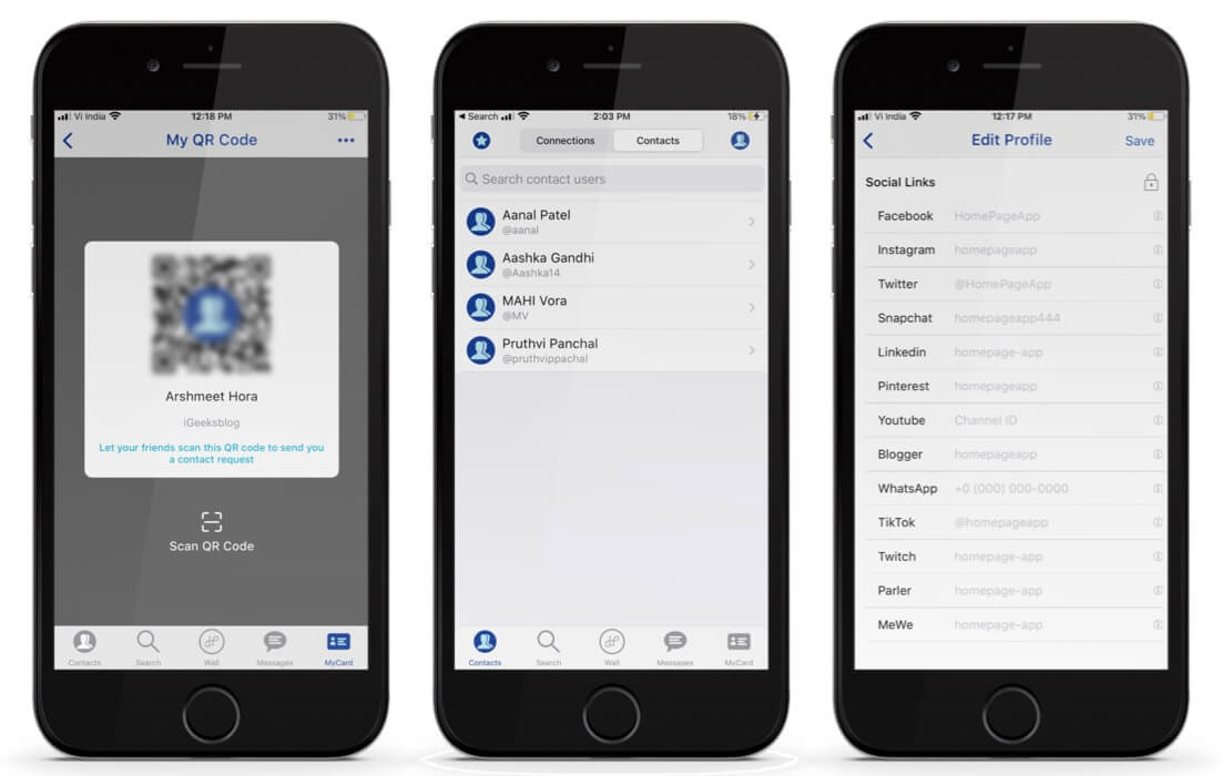 HomePage Smart Contact List iOS App  Connect anywhere - 40