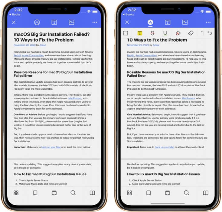 Разметка и аннотирование PDF в приложении PDFelement Pro на iPhone