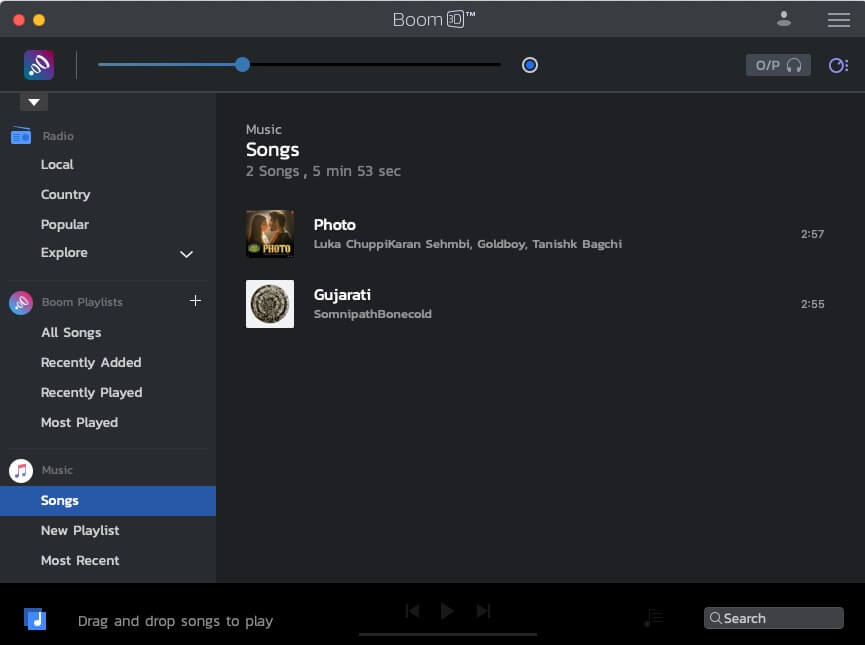 Воспроизвести песню в приложении Boom 3D на Mac