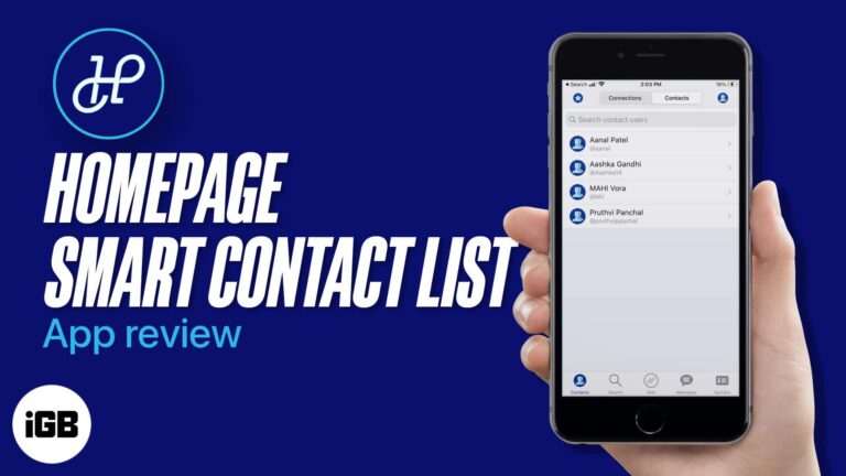 HomePage Smart Contact List iOS App: Connect anywhere