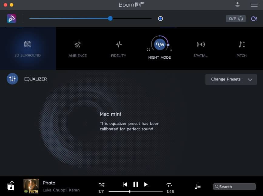 Select Sound and Adjust Circular Slider to Fine-Tune Sound Settings