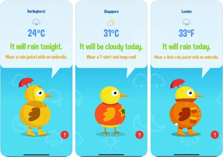 ‎Weather Duck Funny Weather iPhone and iPad App Screenshot