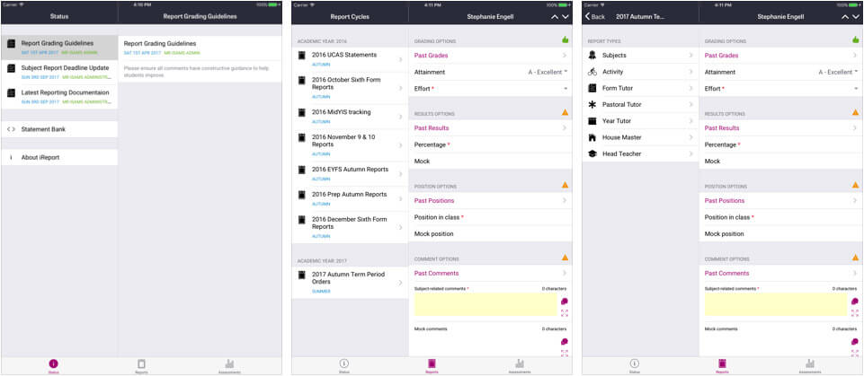 ‎iReporting iPhone and iPad Assessments App Screenshot