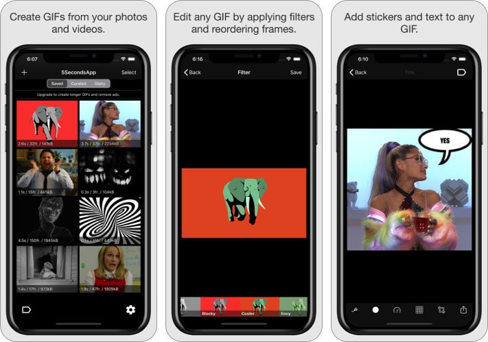 5Seconds App   Animated GIFs iPhone and iPad App Screenshot