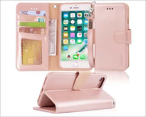 Arae Leather Wallet iPhone SE 2020 Case for Girls