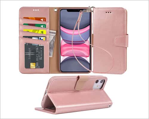 Arae iPhone 11 Leather Wallet Cheap Case