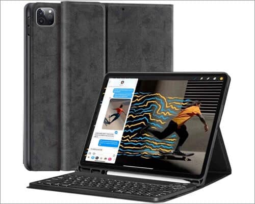 BLIENCE iPad Pro 129 inch 2020 Leather Keyboard Case