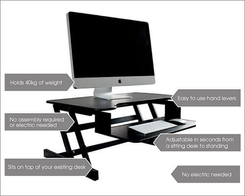 BackPainHelp Standing Desk for iMac, MacBook Pro, and Windows PC