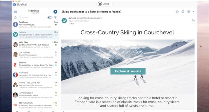 BlueMail Email Mac App Screenshot