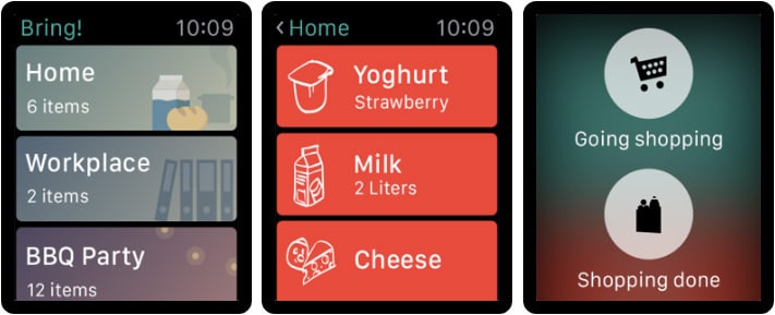 Bring Shopping List and Recipes Apple Watch App Screenshot