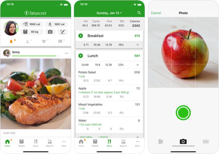 Calorie Counter by FatSecret iPhone and iPad Diet App Screenshot