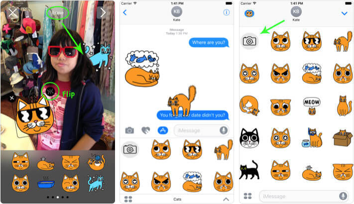 Cat Stickers for Messages & Photos iMessage App Screenshot