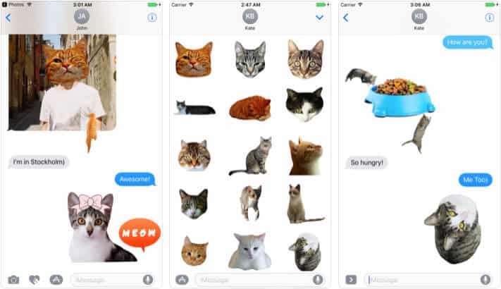 Cat Stickers iMessage App Screenshot