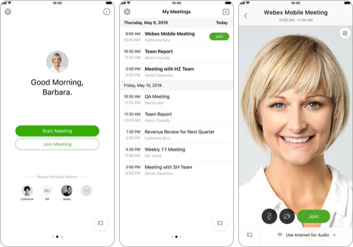 Cisco webex meetings iphone and ipad app screenshot