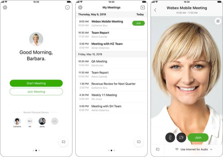 Cisco Webex Meetings iPhone and iPad App Screenshot