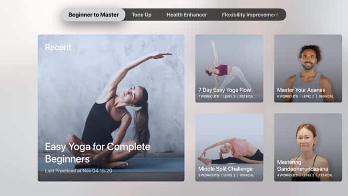 Daily Yoga Apple TV App Screenshot