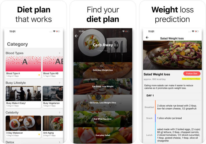 Diet Plan Weight Loss iPhone and iPad App Screenshot