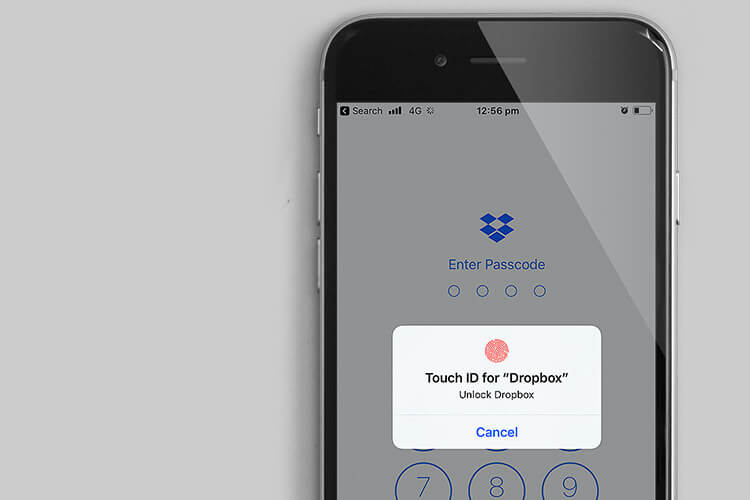 Dropbox App Support Touch ID and Face ID