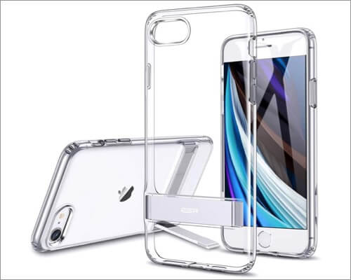 ESR Clear Metal Kickstand Case for iPhone SE 2020