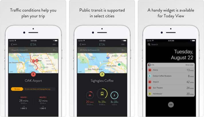 ETA Arrive on time iPhone and Apple Watch App Screenshot