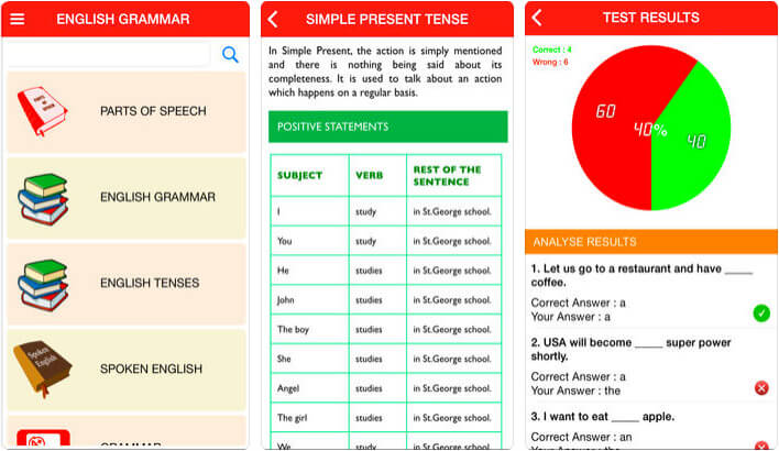 English Grammar Book iPhone and iPad App Screenshot