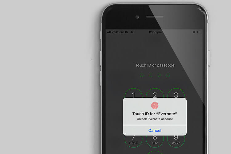 Evernote App Support Touch ID and Face ID