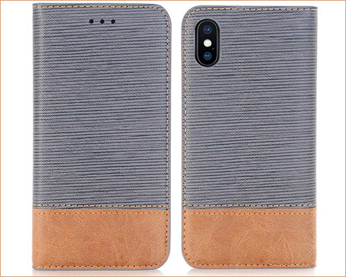 FLYEE iPhone Xs Max Leather Case