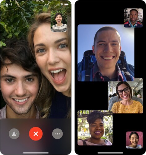 Facetime iphone and ipad app screenshot